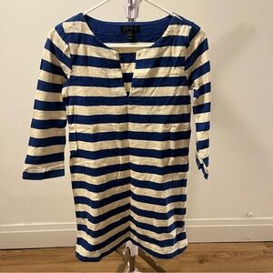 J. Crew Navy and White Striped Tunic Dress XXS 100% cotton